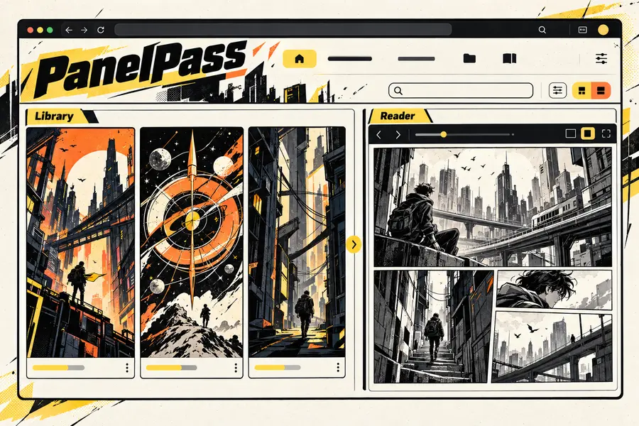 PanelPass: original illustrative interface concept, not a product screenshot.